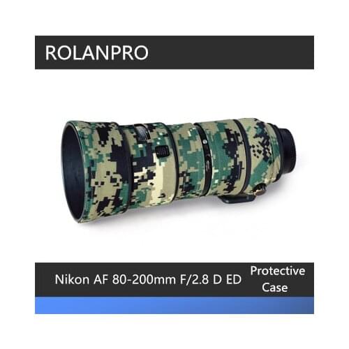 ROLANPRO Camera Lens Coat Camouflage For Nikon AF 80-200mm f / 2.8D ED Lens Camo Protection Cover Guns Clothing