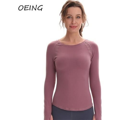Long Sleeve Shirt Women Yoga Gym Clothes Seamless Plus Size Sport Top Fitness