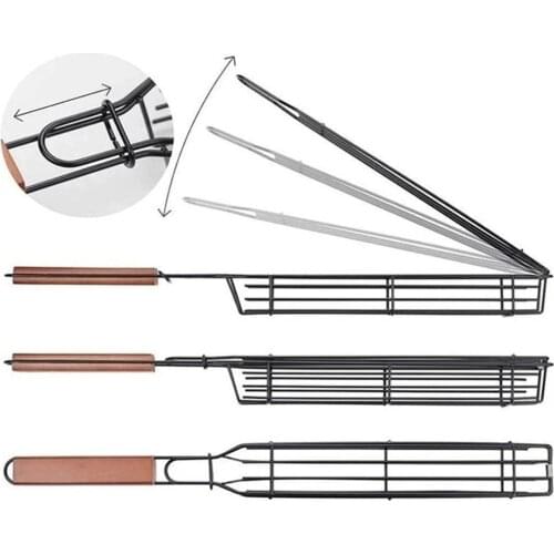 Metal BBQ Grill Mesh Net Basket Non-stick Meat Vegetable Barbecue Baking Tool for Kitchen Dining Bar Kitchen Tools Gadgets