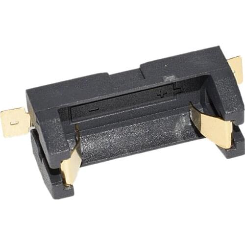 SMT SMD 1/2AA 14250 PCB Protective Cover Lithium Cell Button Battery LIR Holder Storage Box Case With Pins