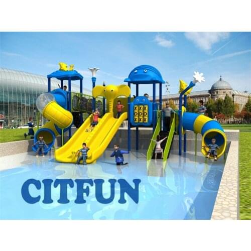EU standard customize Childrens best love water slides, outdoor playground equipment OP16-178C