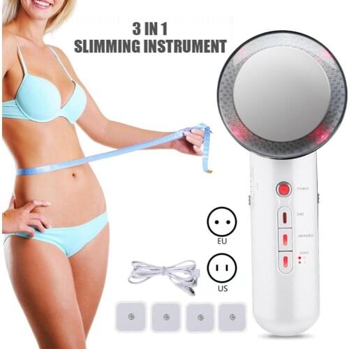 3-in-1 EMS Galvanic Ion Face Beauty Machine Infrared Ultrasonic Body Slimming Fat Burner Massage Tool EMS Galvanic Ion
