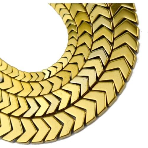 YHBZRET Gold Arrows Shape Hematite Natural Stone Beads 4/6/8/10mm Spacer Loose Beads For Jewelry Making Diy Bracelet Accessories
