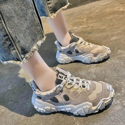 2020 spring new womens sneakers Low lacing elastic shock absorption Lightweight casual platform trendy womens shoes U21-87