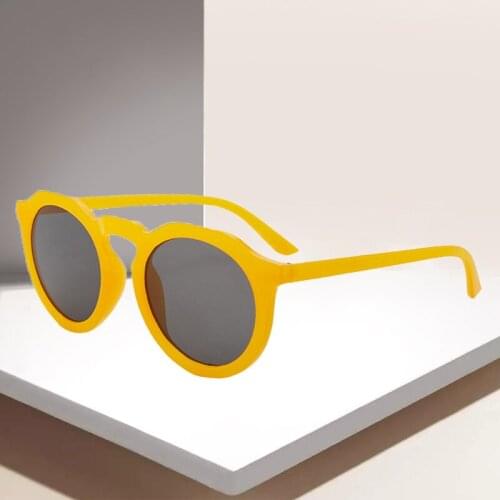 2020 New Round Frame Sunglasses Women Retro Brand Designer Black Yellow Sun Glasses Female Fashion Outdoor Driving