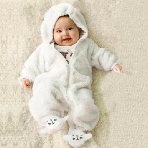 Newborn Baby Winter Warm Long Sleeve Baby Romper Cotton Home Sleeping Baby Girl Boy Clothing