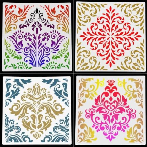 1pc Size 30*30cm DIY Vintage Floor Painting Pattern Stencils Template for Tiles Wall Floor Furniture Decorative Painting