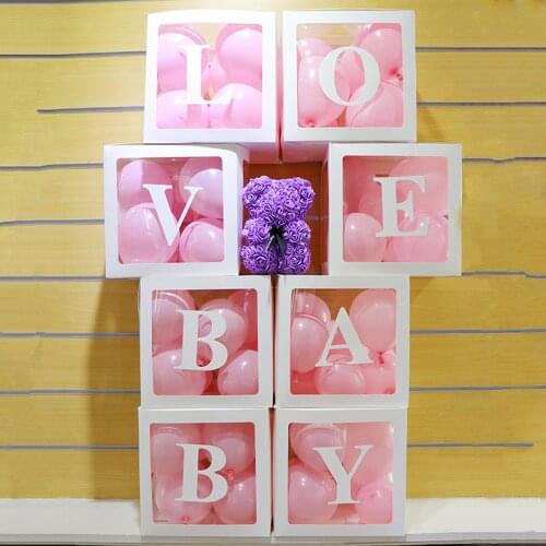 1Pcs Balloons Packing Cube Party DIY Decoration Birthday LOVE Gift box Creative Baby Shower Supplies Christmas Party Boxes