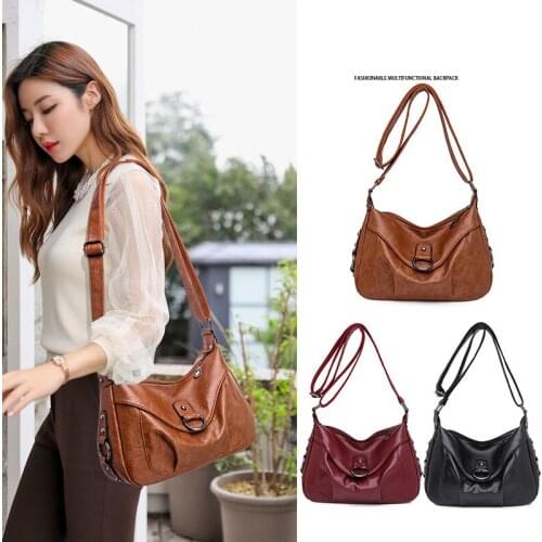 2020 Bolsas Soft Leather Luxury handbags Women bags Designer Multi-pocket Crossbody Shoulder Bags For Women Sac hot sale brown