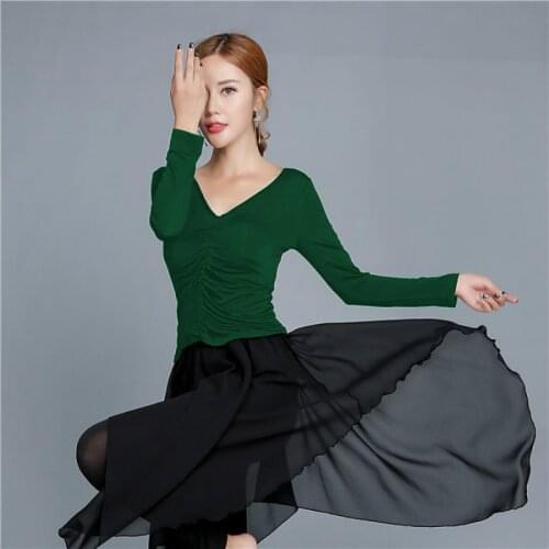 2021 Woman Latin Dance Dress Ballroom Dance Competition Dresses Women Elegant Performance Clothes Solid Colors Training Clothes