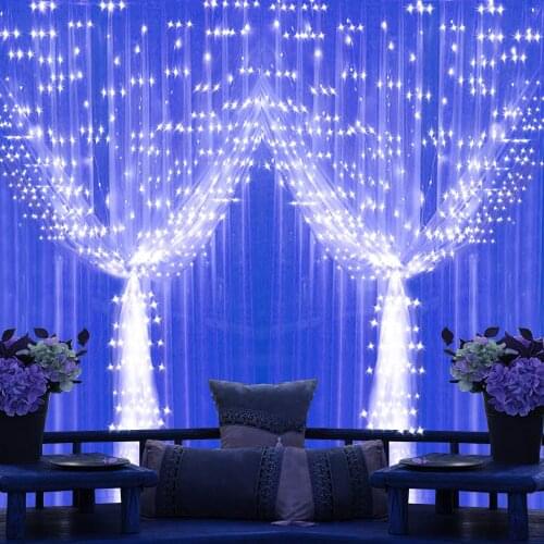 3M LED Fairy Lights Garland Remote Control USB Curtain String Lights Sound Music Activated Garland for Window Christmas Decor