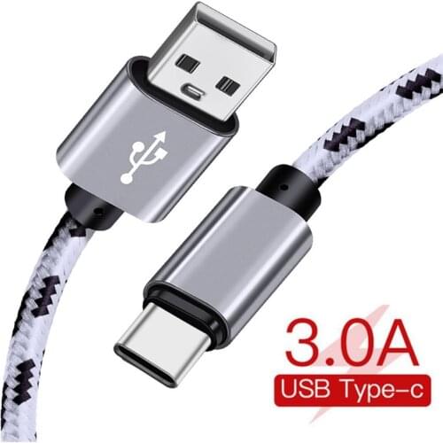 3A Quick Charge 3.0 USB Type C Cable for Xiaom Redmi Note 7 Fast Charging 2m Type-C Cable for Samsung S9 S10 S8 Plus USB C