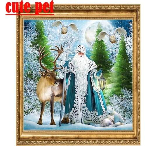 Diy Diamond Painting Mosaic Santa Claus Rhinestones Embroidery Russian style Cross stitch 3D Paintings Embroidery Christmas Gift