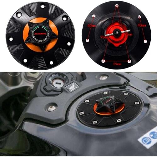 CNC Fuel Gas Tank Cap Cover Aluminum Keyless Motorcycle Accessories for HONDA CBR250 CBR300 CBR500R CBR400RR CBR900RR CBR650R