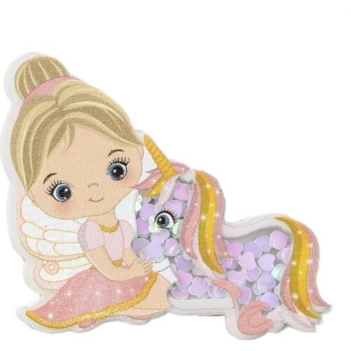 Ballet Girl Unicorn Cartoon Pattern Quicksand Acrylic Planar Resin DIY Gift Decorate Sew Crafts Home Packing 10Yc17096