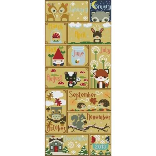 December little cute card illustration Counted Cross Stitch 11CT 14CT DIY Chinese Cross Stitch Kits Embroidery Needlework Sets
