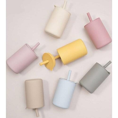 Baby Silicone Sippy Cups BPA-Free Portable Storage Snack Container Feeding Cup For Children Leakproof Learning Drink Cup Sets