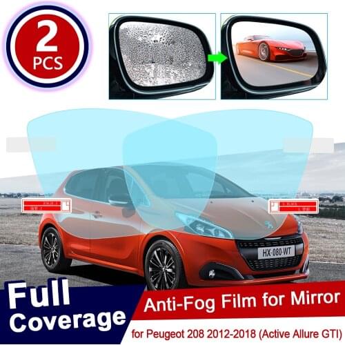 For Peugeot 208 2012~2018 Active Allure GTI Full Cover Anti Fog Film Rearview Mirror Accessories 2013 2014 2015 2016 2017