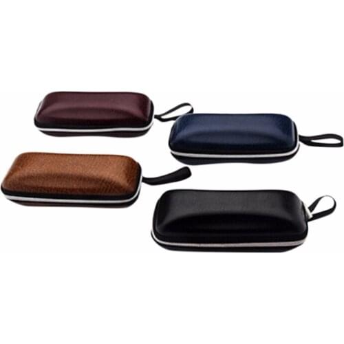 1Pcs 4 Colors eyeglasses box colorful glasses bag PU Leather zipper sunglasses case box eyewear accessories