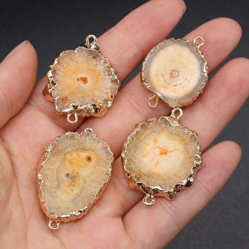 Irregular Natural Stone Agate Connector Charms For DIY Necklace Bracelet Handiwork Sewing Craft Jewelry Accessory Making
