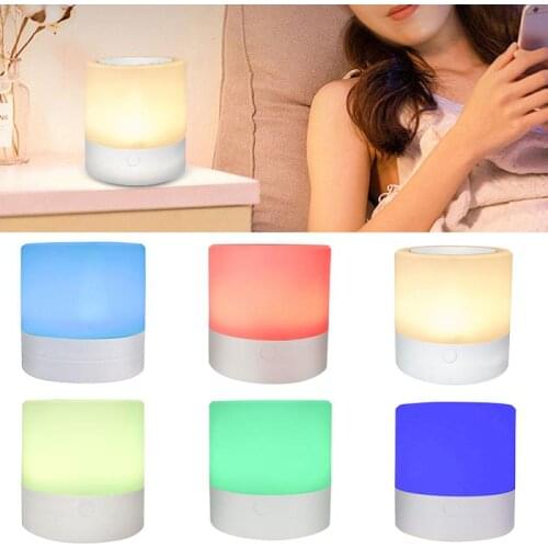 Innovative LED Touch Control Night Light Induction Dimmer Lamp Smart Bedside Lamp RGB Color USB Change Rechargeable Night Lamp
