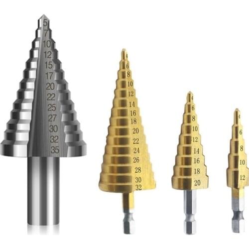 Tools 1/3/4 Pcs HSS Titanium Drill Bit 4-12 4-20 4-32 Drilling Power Tools Metal High Speed Steel Wood Hole Cutter Cone Drill