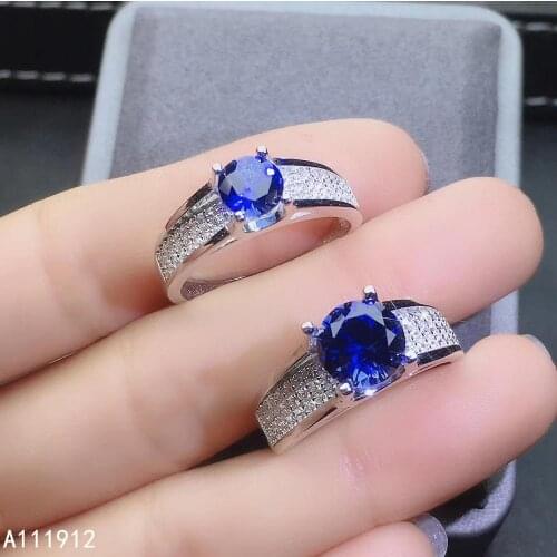 KJJEAXCMY fine jewelry natural sapphire 925 sterling silver new gemstone men women ring Couple suit support test luxury