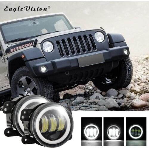 2PCS 4 Inch LED Fog Light 30W*2 High Power LED Fog Lamp Auto DRL Lighting Led Headlamp For Jeep Wrangler JK 2 /JK 4 Door