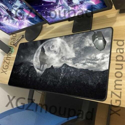 XGZ Animal Wolf Totem Mountain HD Custom Large Mouse Pad Black Lock Edge Computer Keyboard Table Mat Rubber Stripe Non-slip Xxl