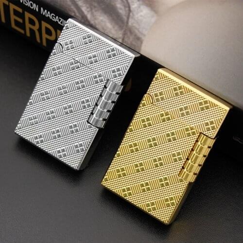 Metal Square Grinding Wheel Lighter Mini Butane Gas Lighters Creative Cigarette Flint Lighter Gadgets For Men Unusual Gift