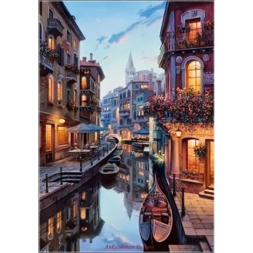 Embroidery Counted Cross Stitch Kits Needlework - Crafts 14 ct DMC DIY Arts Handmade Decor - Venice Night