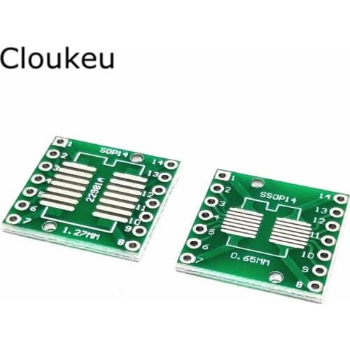 10Pcs Adapter plate SOP14 SSOP14 TSSOP14 SOP conversion DIP conversion board 0.65/1.27mm pitch