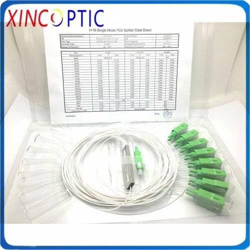 1X16 Steel Tube Gepon PLC Splitter Blockless 0.9mm 1M without Connector,1x16 FTTH Fiber Optical Splitter Coupler