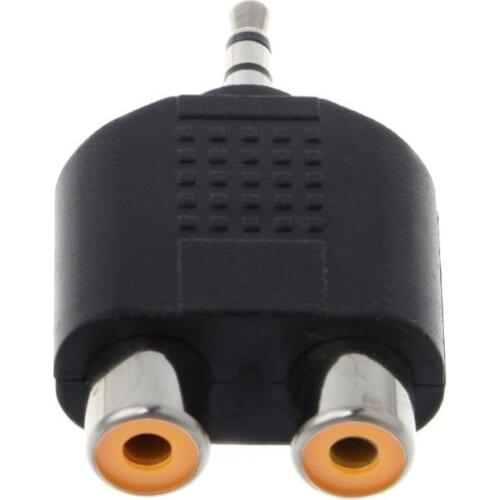 Gold Plated 3.5mm Stereo Audio Male Plug to 2 RCA female Jack Y Splitter Adapter Connector