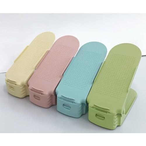 10pcs Durable Adjustable Shoe Organizer Footwear Support Slot Space Saving Cabinet Closet Stand Shoes Storage Rack Shoebox