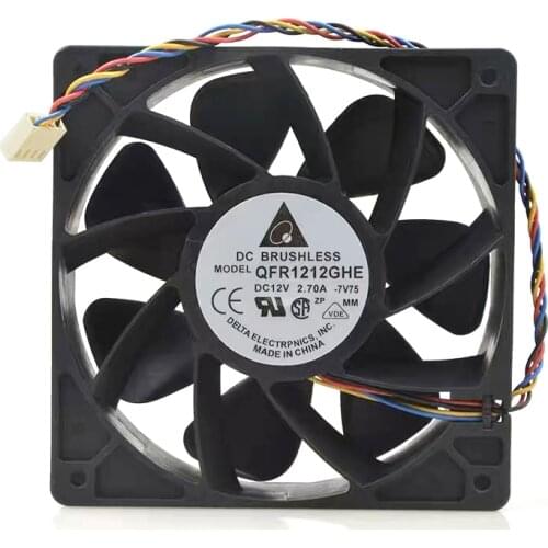 QFR1212GHE 12V 6000RMP 2.7A 120mm 12038 120*120*38mm 4-wire PWM Speed Control Server cooling For Bitcoin Miner PC Cooling Fan