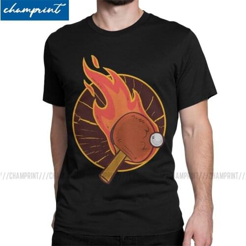 Ping Pong Table Tennis Rackets Cool Idea T-Shirt Men Table Tennis Sports Anime Fashion Tee Shirt Round Collar T Shirts