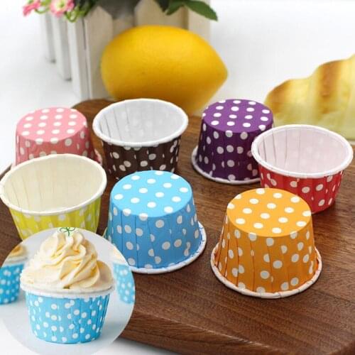 50*39mm Colorful Candy Muffin Cup Cake Baking cake cups dot Striped cupcake liners Ice cream cup LX8299