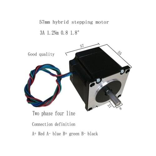 Engraving machine stepper motor 57BYGH56 1.2Nm two-phase hybrid shaft diameter 8mm Nema23