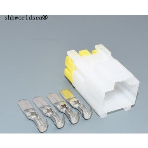 Shhworldsea 1/2/5/30/100sets 4pin 6.3mm auto male housing plugs 7122-6040 auto connectors 7122-6040-40