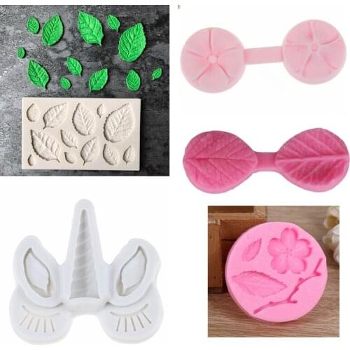 Silicone Cake Decorating Horse Horn Leaf Flower Peach Silicone Mold Fondant Mold Chocolate Baking Mould DIY Craft Soap Moulds