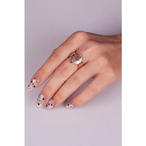 SRO Fashion Mythological Model Zircon Stone Rose Plated Sterling Silver Ring Modern Design Italian Premium Jewelry For Women