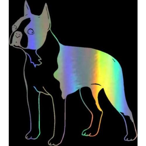 Sticker Vinyl 12.7*14.3cm Boston Terrier Dog Stickers On window Body Door Stickers and Decals Funny Motorcycle window Styling