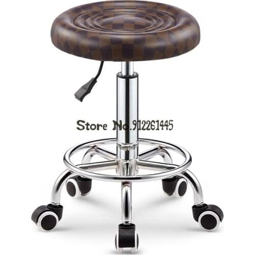Beauty Stool Barber Shop Chair Salon Stool Swivel Lift Round Stool Work Stool Manicure Stool Pulleys Beauty Salon