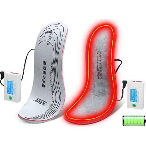 WARMSPACE Electric Heating Insoles Winter Thermal Heated Insoles Washable Sports Boots Insole For Camping Skiing Battery Powered