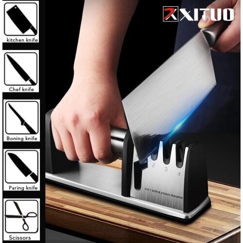 XITUO Knife Sharpener 4 Stages Sharp System Sharpening Knives Non-slip Base Professional Kitchen Accessories ABS Plastic Hot