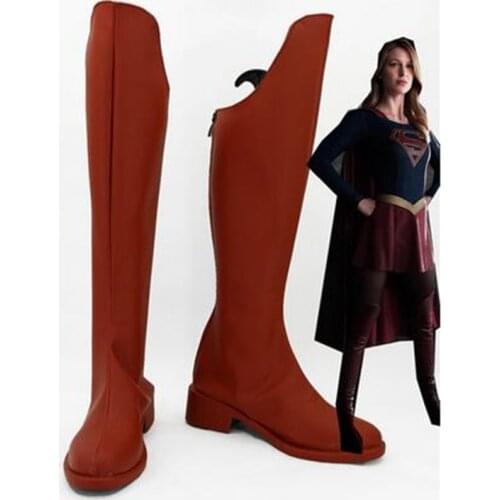 Supergirl Cosplay Shoes Boots Movie Halloween Carnival Party Costumes Adult Women Shoes Supergirl Red Shoes