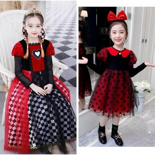 Girls Princess Party Dresses Up Birthday Clothes Carnival Dress Long Sleeve Upscale Halloween Cosplay Party Fantasy Girls Dress