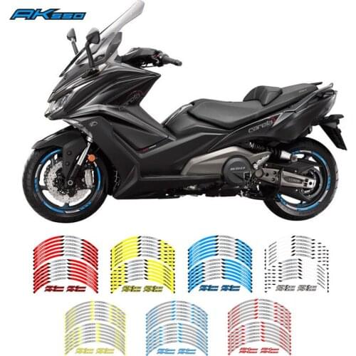High quality 12 Pcs Fit Motorcycle Wheel Sticker stripe Reflective Decals Rim For KYMCO AK550