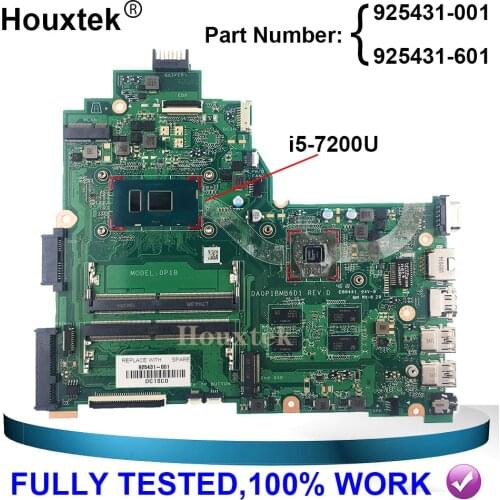 0P1B 925431-601 925431-001 DA0P1BMB6D0 520/2GB Graphics w i5-7200U CPU for HP Laptop 14-bs 240 G6 PC Motherboard 100% Tested